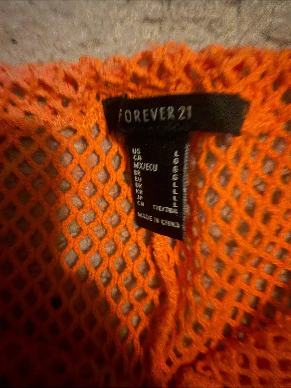 Forever 21 Orange Fishnet Bathing Suit Coverup